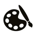 paint-brush-with-palette-tool-silhouette-style-icon-free-vector
